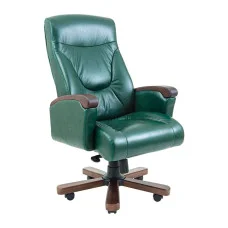 Boss chair, upholstery Madras Green India + Nut